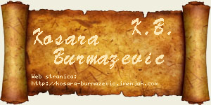 Kosara Burmazević vizit kartica